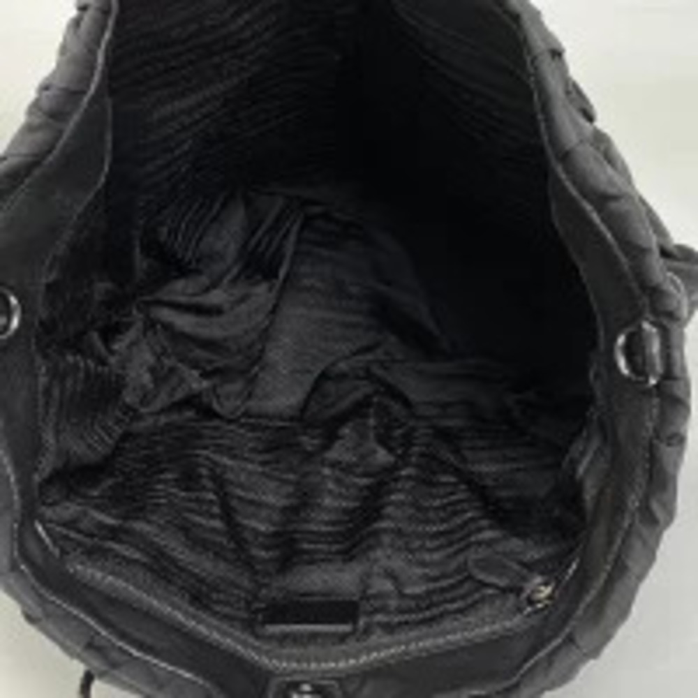 Prada Bag Nero Gathered Tote Black Handbag Black - Picture 7 of 7